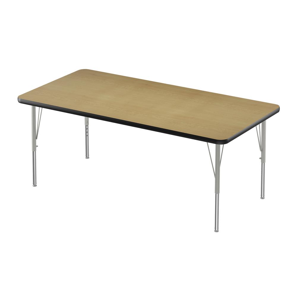 Deluxe High-Pressure Top Activity Tables 30x48", RECTANGULAR FUSION MAPLE, SILVER MIST. Picture 1