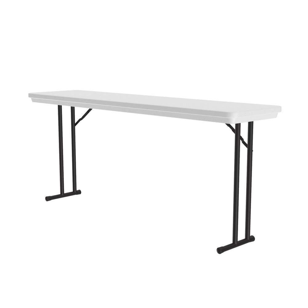 Correctional Facility Tamper-Resistant Commercial Blow-Molded Plastic Folding Tables, 18x72", RECTANGULAR, GRAY GRANITE, BLACK. Picture 1