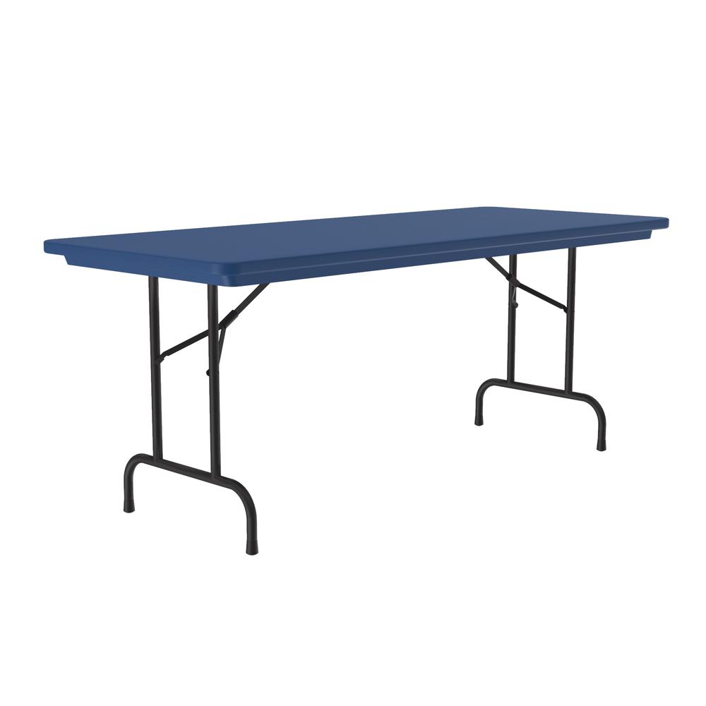 Commercial Blow-Molded Plastic Folding Table 30x60" RECTANGULAR BLUE - BLACK. Picture 3