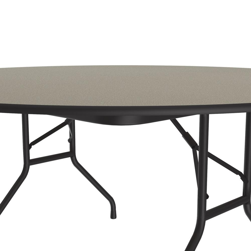 Deluxe High Pressure Top Folding Table 60x60", ROUND SAVANNAH SAND BLACK. Picture 8