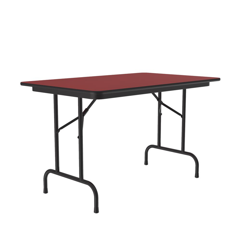 Deluxe High Pressure Top Folding Table, 30x48" RECTANGULAR RED BLACK. Picture 3
