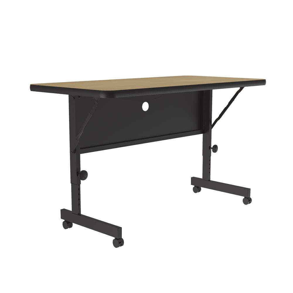 Deluxe High Pressure Top Flip Top Table, 24x48", RECTANGULAR, FUSION MAPLE, BLACK. Picture 7