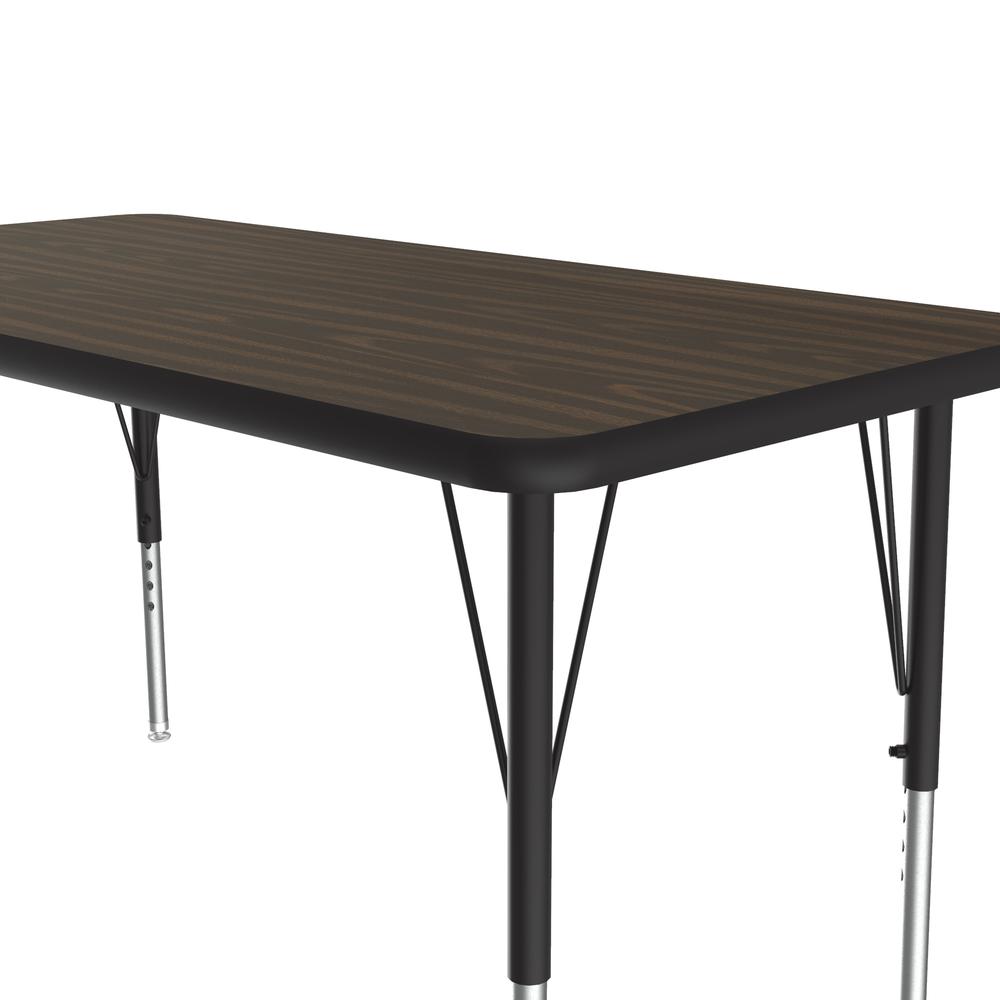 Commercial Laminate Top Activity Tables 24x48" RECTANGULAR WALNUT, BLACK/CHROME. Picture 7