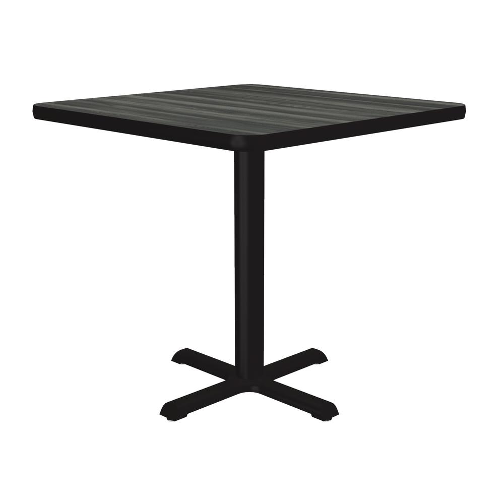 Table Height Deluxe High-Pressure Café and Breakroom Table 30x30, SQUARE, NEW ENGLAND DRIFTWOOD, BLACK. Picture 1