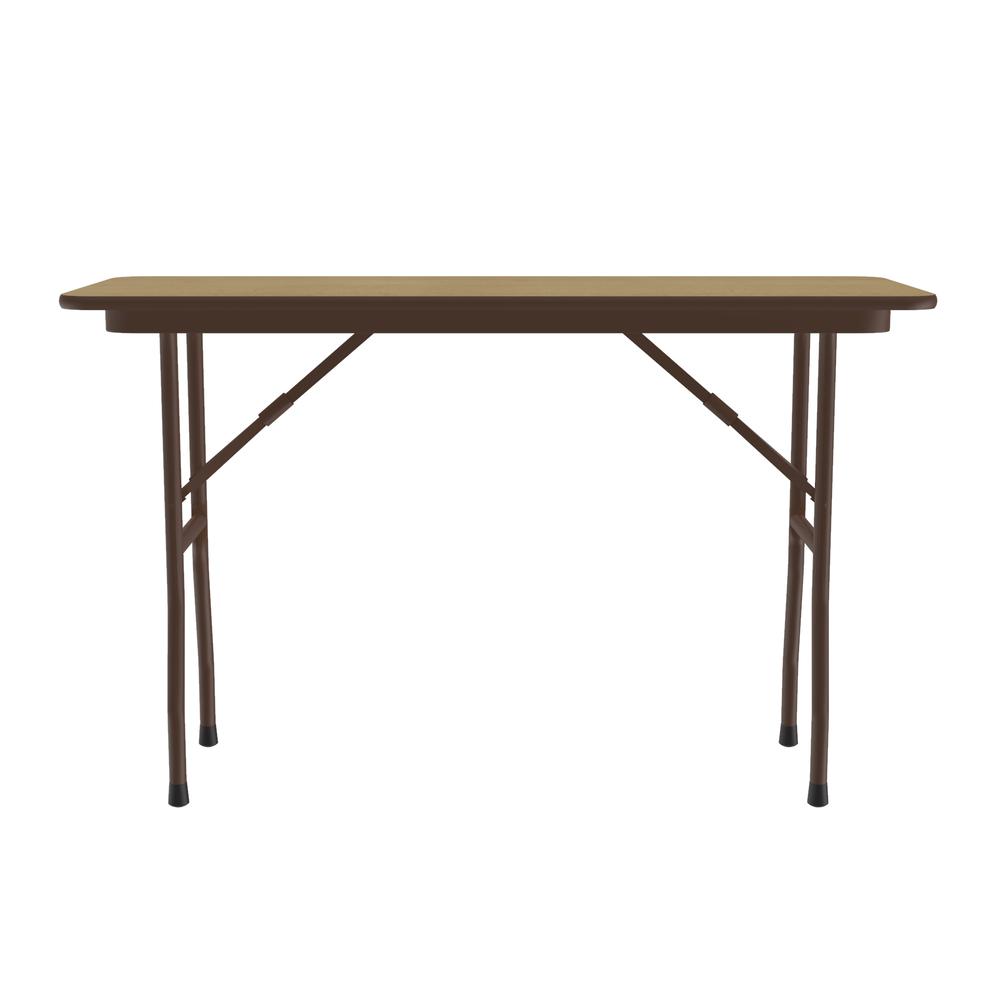 Deluxe High Pressure Top Folding Table 18x48" RECTANGULAR FUSION MAPLE, BROWN. Picture 5