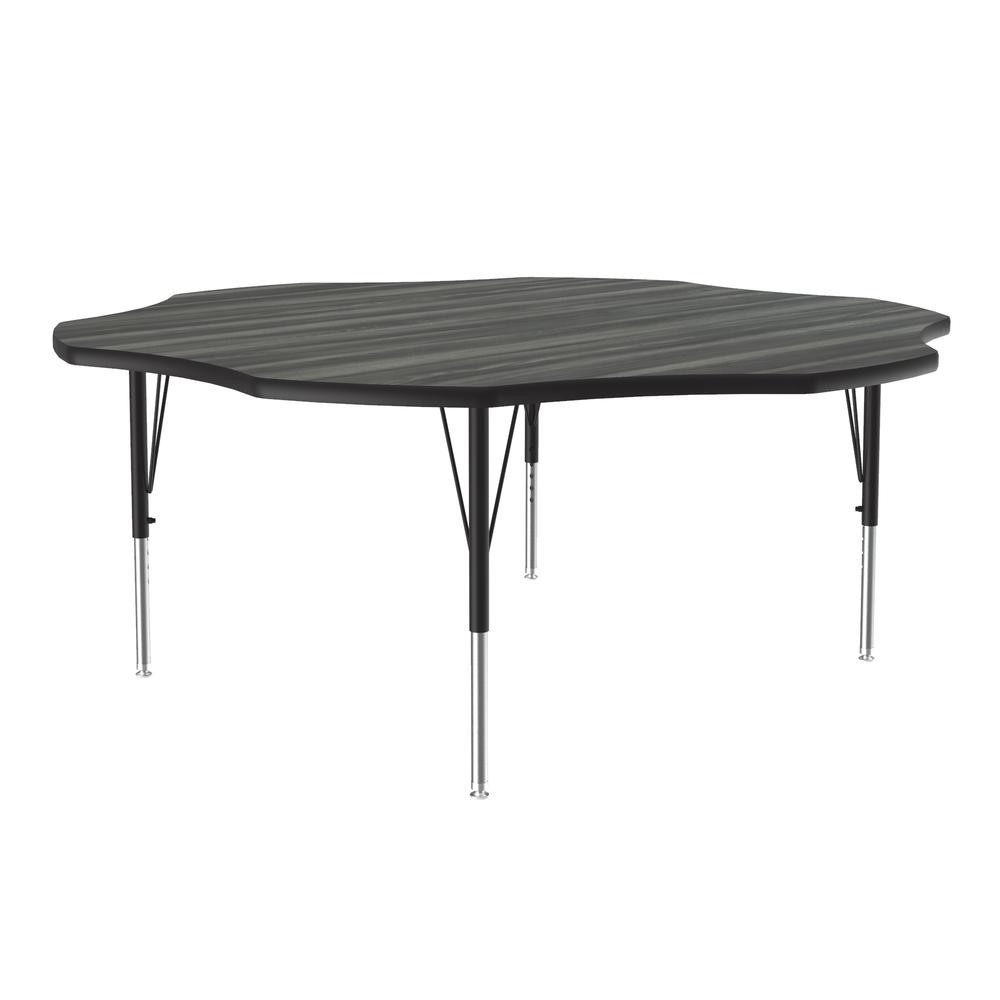 Deluxe High-Pressure Top Activity Tables, 60x60", FLOWER, NEW ENGLAND DRIFTWOOD, BLACK/CHROME. Picture 7