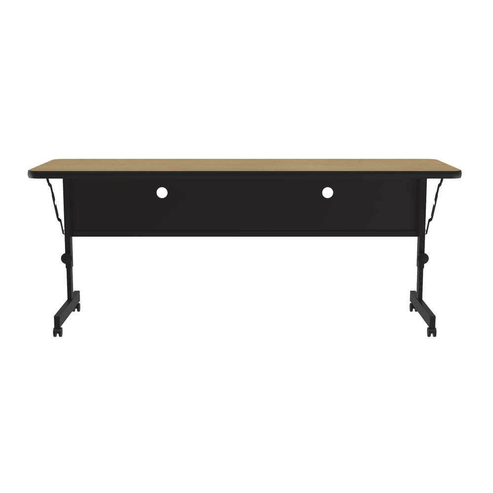 Deluxe High Pressure Top Flip Top Table, 24x60" RECTANGULAR FUSION MAPLE, BLACK. Picture 2
