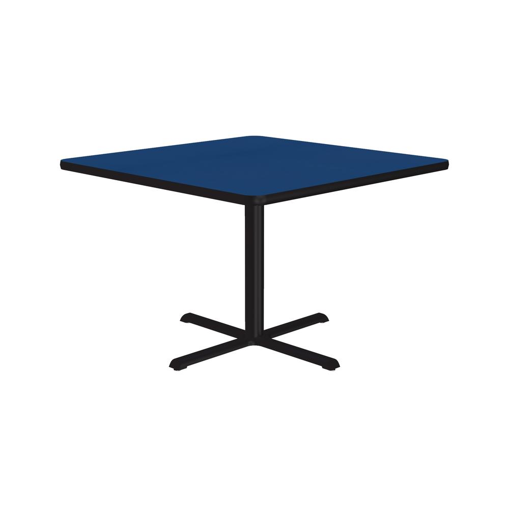 Table Height Deluxe High-Pressure Café and Breakroom Table, 42x42" SQUARE BLUE, BLACK. Picture 3
