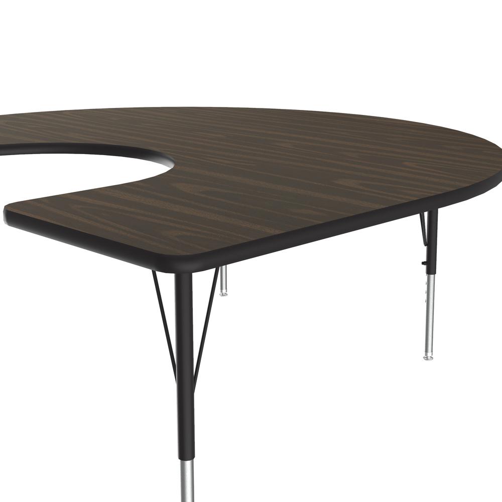 Deluxe High-Pressure Top Activity Tables 60x66", HORSESHOE, WALNUT, BLACK/CHROME. Picture 6