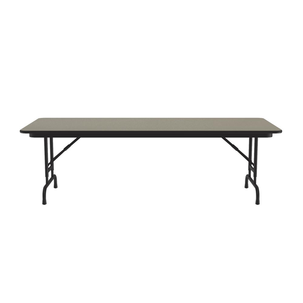 Adjustable Height High Pressure Top Folding Table, 30x60", RECTANGULAR, SAVANNAH SAND, BLACK. Picture 8