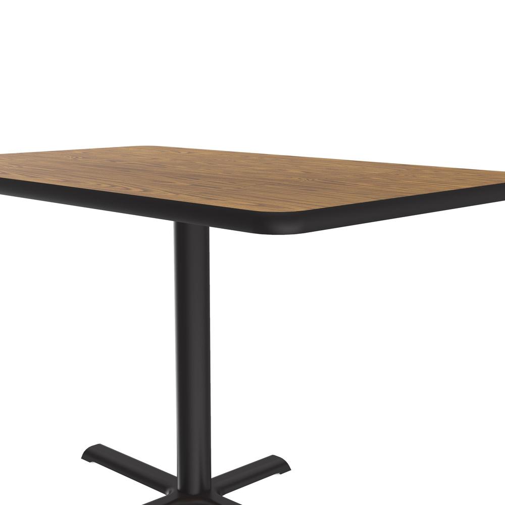 Table Height Thermal Fused Laminate Café and Breakroom Table 30x48", RECTANGULAR, MEDIUM OAK, BLACK. Picture 4