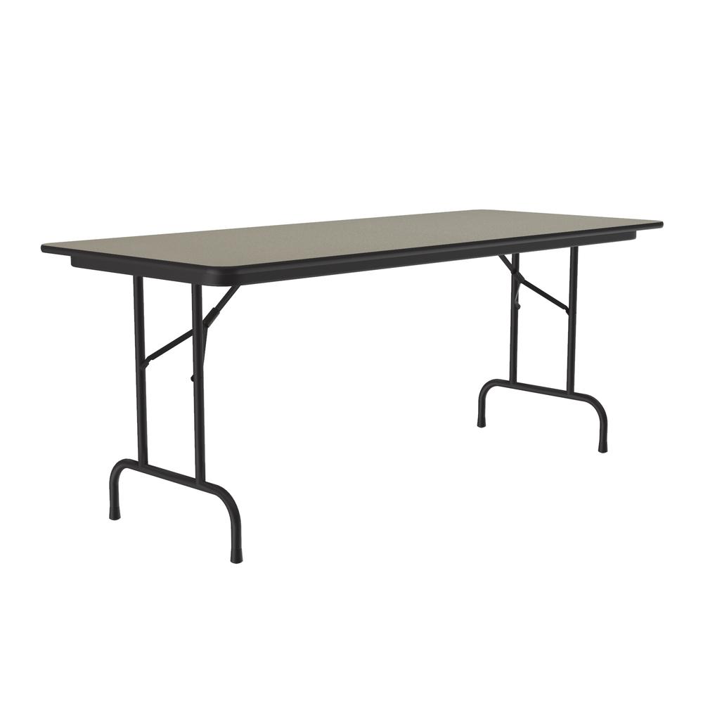 Deluxe High Pressure Top Folding Table, 30x72", RECTANGULAR, SAVANNAH SAND, BLACK. Picture 6