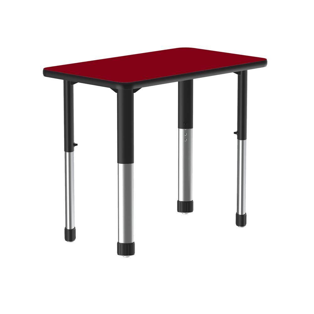 Deluxe High Pressure Collaborative Desk, 34x20" RECTANGULAR RED, BLACK/CHROME. Picture 7