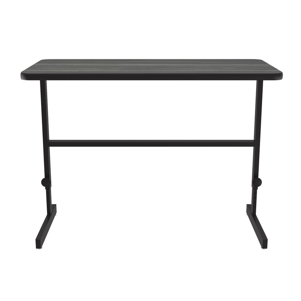 Deluxe High-Pressure Laminate Top Adjustable Standing  Height Work Station 24x48", RECTANGULAR, NEW ENGLAND DRIFTWOOD BLACK. Picture 3