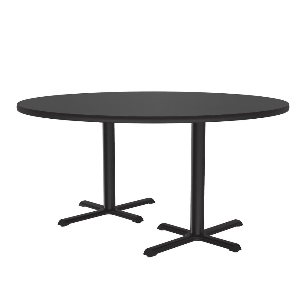 Table Height Deluxe High-Pressure Café and Breakroom Table, 60x60" ROUND, BLACK GRANITE BLACK. Picture 8