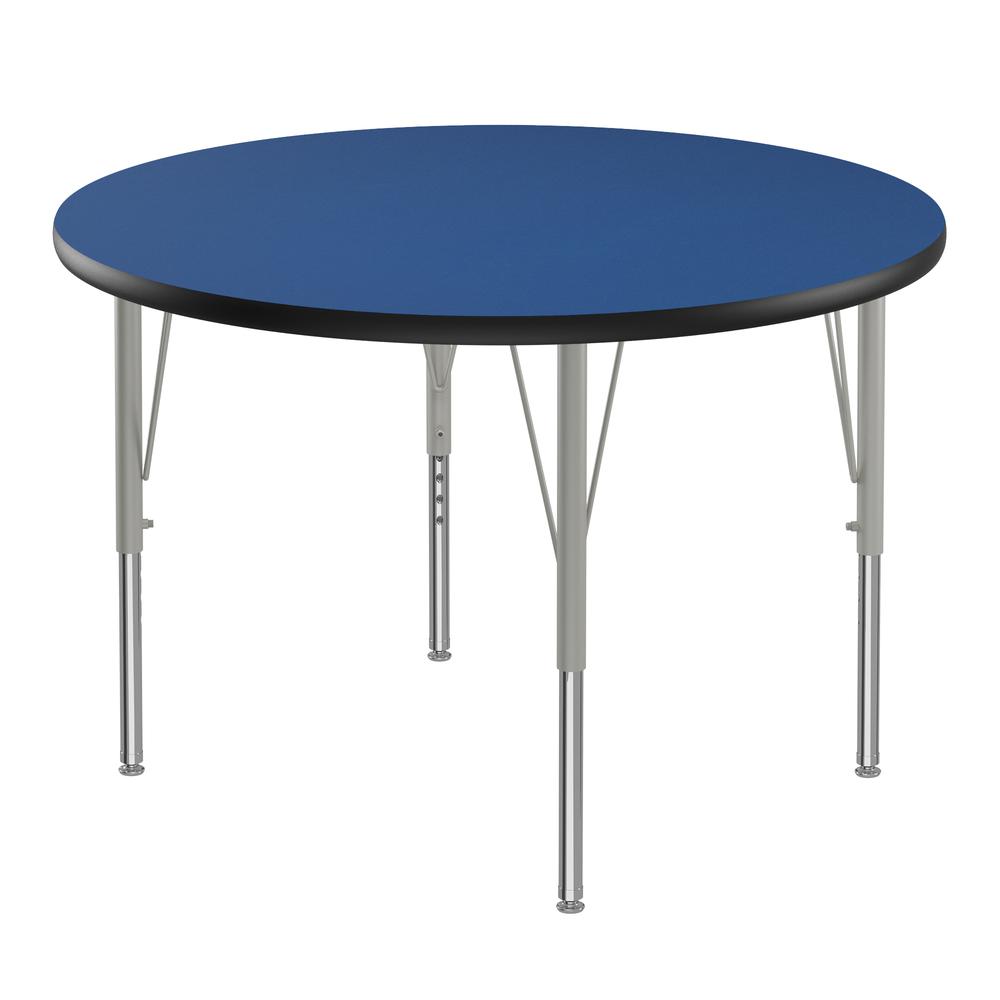 Deluxe High-Pressure Top Activity Tables, 42x42" ROUND BLUE SILVER MIST. Picture 1