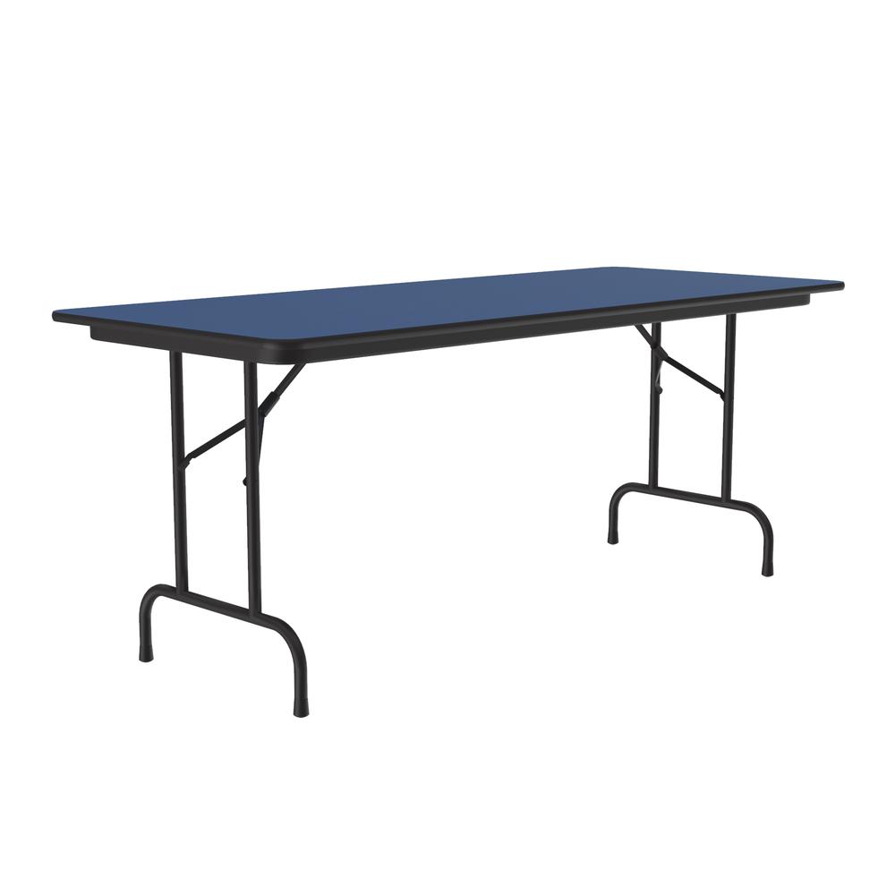 Deluxe High Pressure Top Folding Table 30x72", RECTANGULAR, BLUE, BLACK. Picture 7