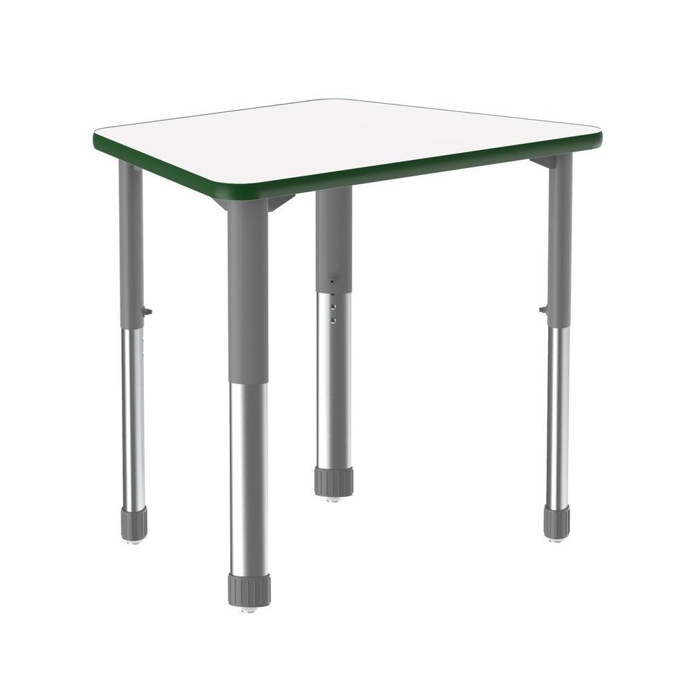 Markerboard-Dry Erase High Pressure Collaborative Desk 33x23" TRAPEZOID FROSTY WHITE, GRAY/CHROME. Picture 3
