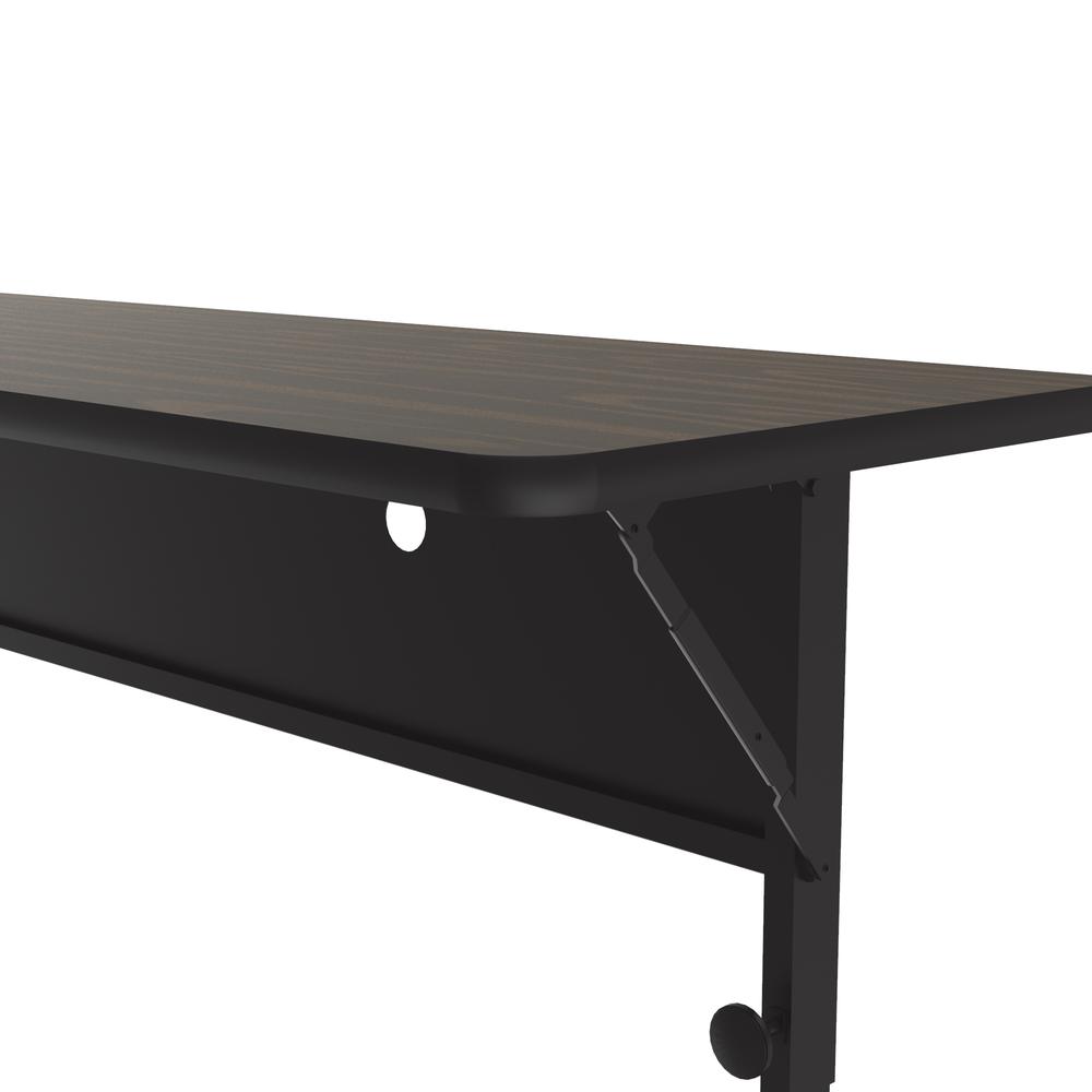 Thremal Fused Laminate Top Flip Top Table 24x72" RECTANGULAR WALNUT, BLACK. Picture 4