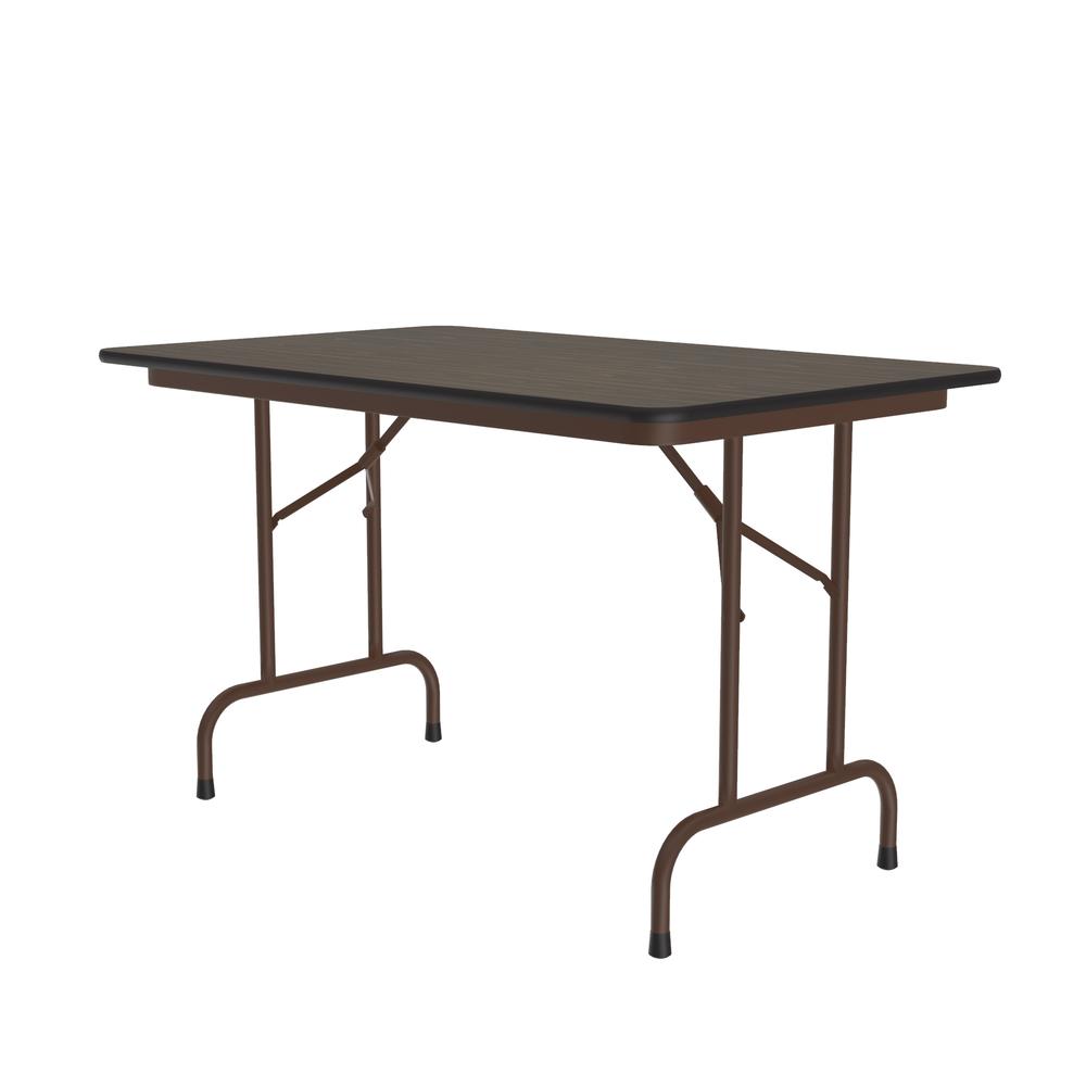Thermal Fused Laminate Top Folding Table, 30x48", RECTANGULAR, WALNUT BROWN. Picture 3