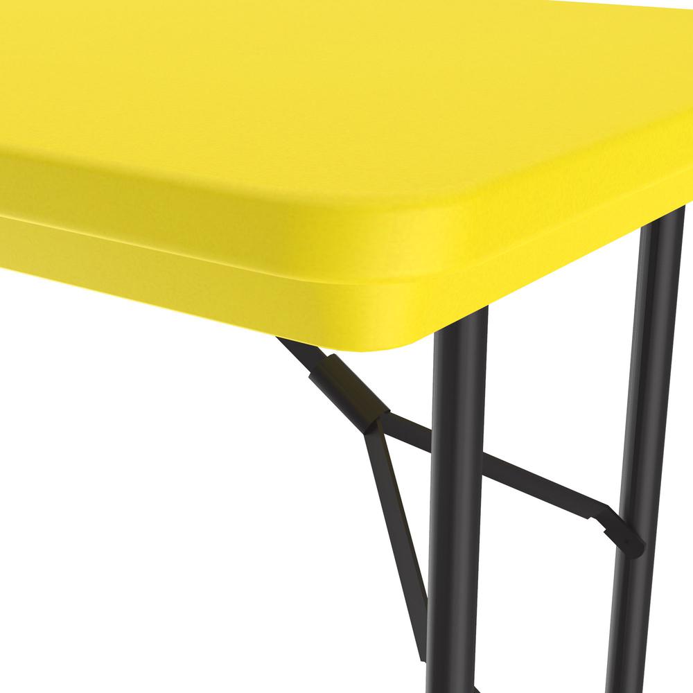 Commercial Blow-Molded Plastic Folding Table 24x48", RECTANGULAR, YELLOW BLACK. Picture 6