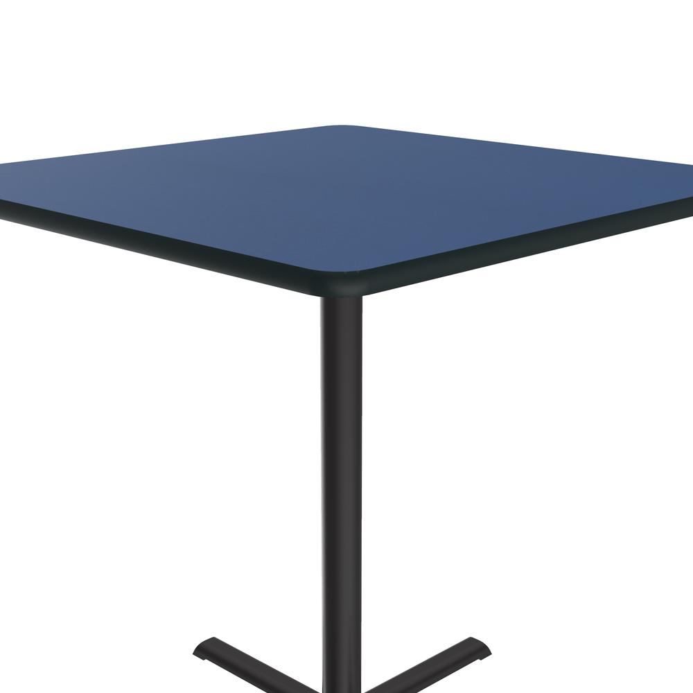 Bar Stool/Standing Height Deluxe High-Pressure Café and Breakroom Table, 42x42" SQUARE BLUE, BLACK. Picture 6