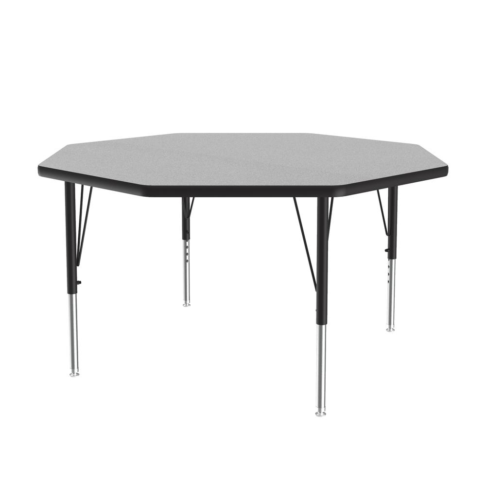 Commercial Laminate Top Activity Tables 48x48", OCTAGONAL, GRAY GRANITE BLACK/CHROME. Picture 9