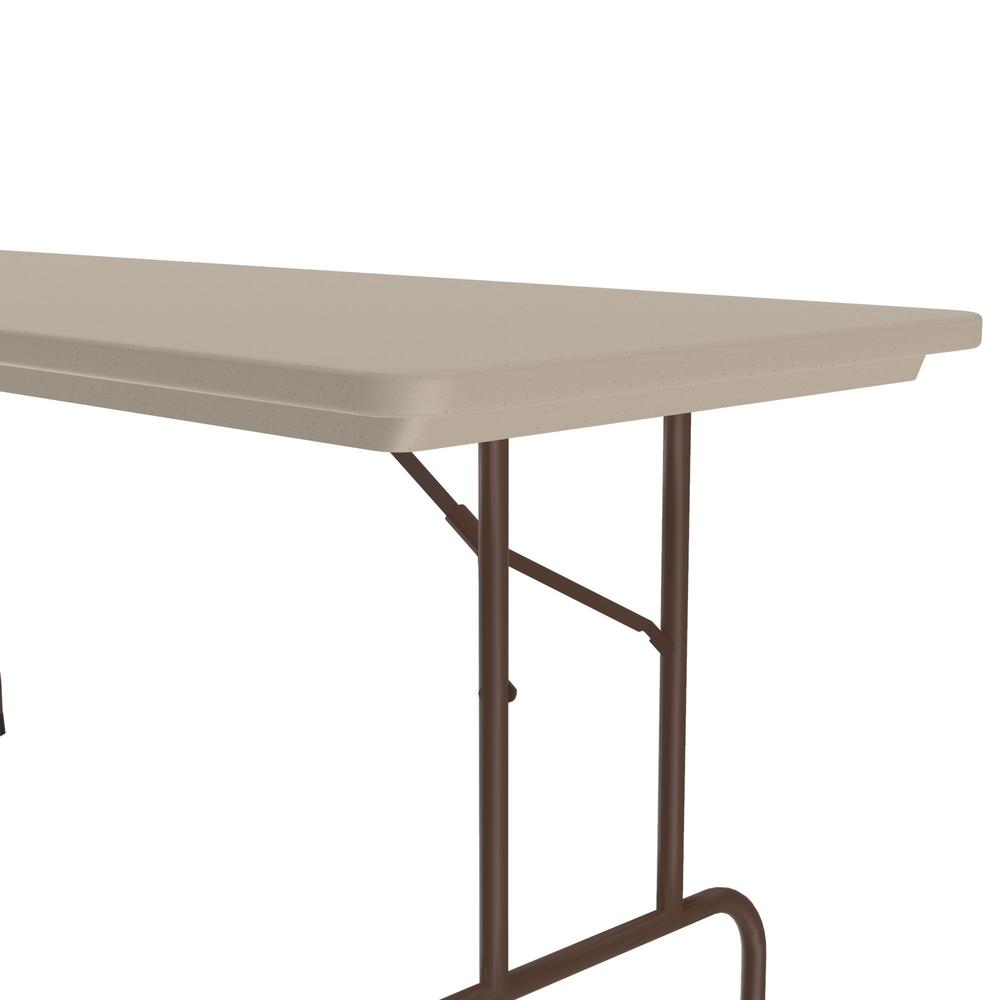 Correctional Facility Tamper-Resistant Commercial Blow-Molded Plastic Folding Tables 30x96" RECTANGULAR, MOCHA GRANITE, BROWN. Picture 6