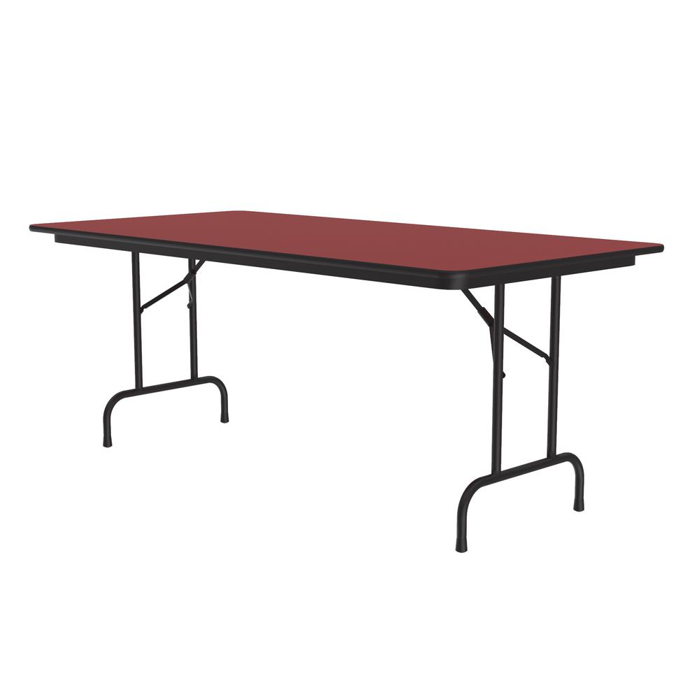 Deluxe High Pressure Top Folding Table, 36x72", RECTANGULAR RED BLACK. Picture 3