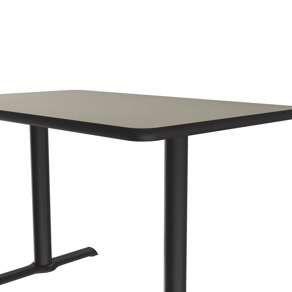 Table Height Deluxe High-Pressure Café and Breakroom Table, 30x60", RECTANGULAR SAVANNAH SAND BLACK. Picture 5