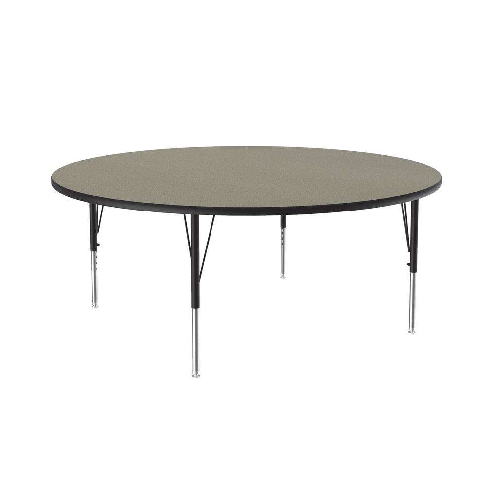 Deluxe High-Pressure Top Activity Tables 60x60", ROUND, SAVANNAH SAND BLACK/CHROME. Picture 8