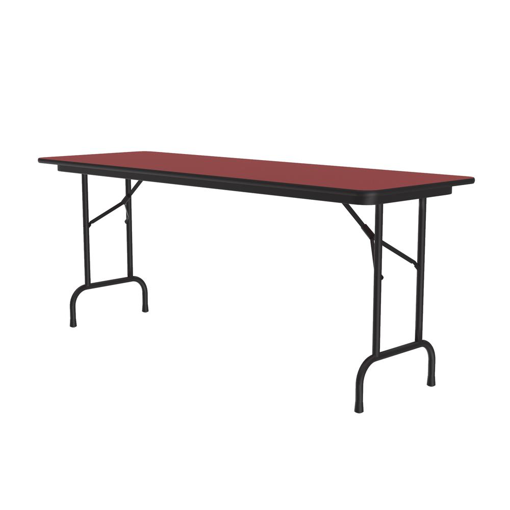 Deluxe High Pressure Top Folding Table, 24x72" RECTANGULAR RED, BLACK. Picture 2