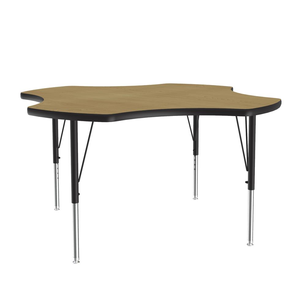 Deluxe High-Pressure Top Activity Tables 48x48" CLOVER FUSION MAPLE, BLACK/CHROME. Picture 9