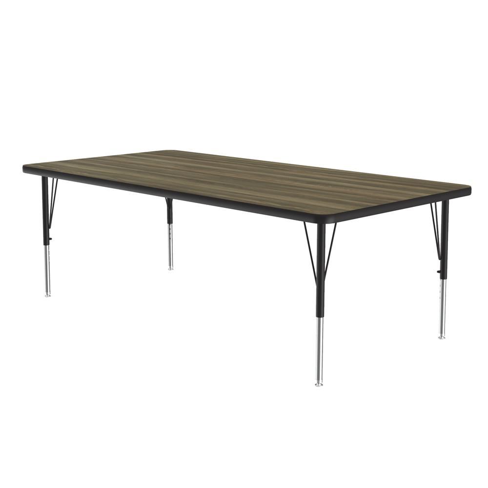 Deluxe High-Pressure Top Activity Tables, 30x72" RECTANGULAR, COLONIAL HICKORY BLACK/CHROME. Picture 2