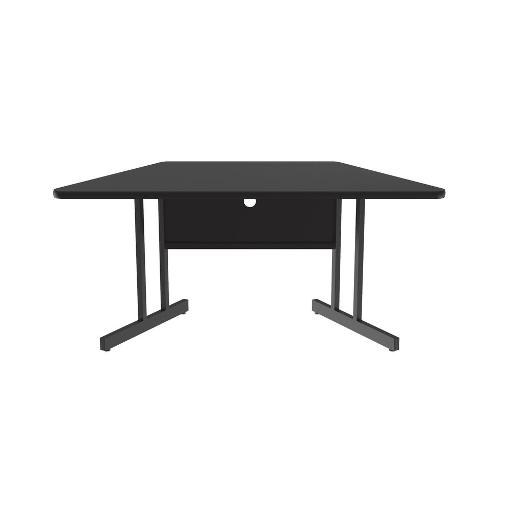 Keyboard Height Deluxe High-Pressure Top, Trapezoid, Computer/Student Desks, 30x60", TRAPEZOID, BLACK GRANITE BLACK. Picture 5