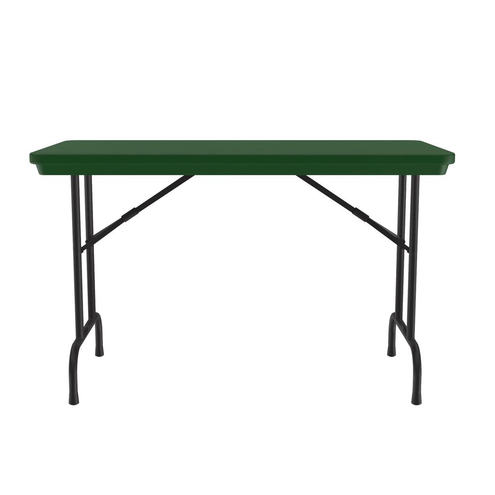 Commercial Blow-Molded Plastic Folding Table 24x48", RECTANGULAR, GREEN, BLACK. Picture 9