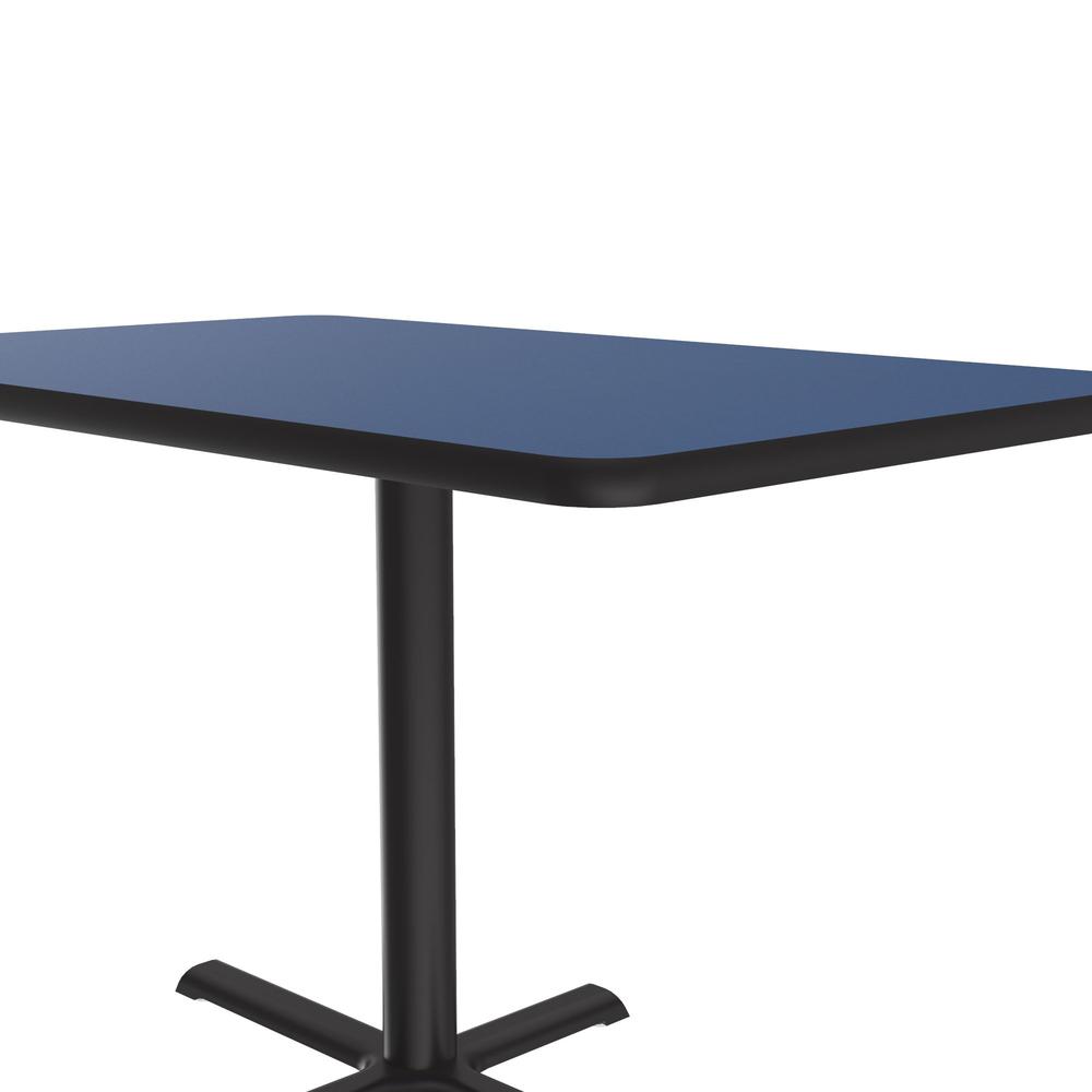 Table Height Deluxe High-Pressure Café and Breakroom Table 30x48", RECTANGULAR, BLUE, BLACK. Picture 4