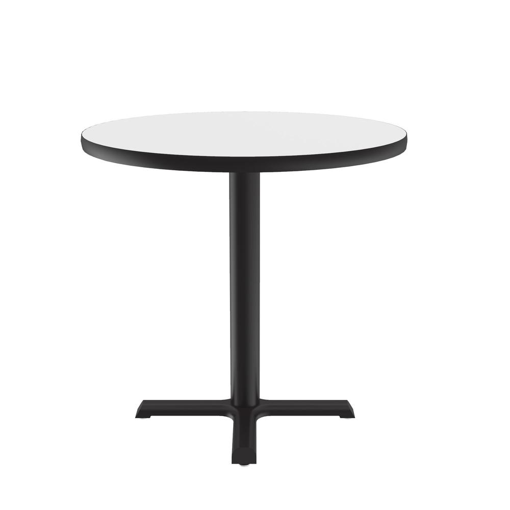 Table Height Deluxe High-Pressure Café and Breakroom Table, 36x36", ROUND WHITE BLACK. Picture 3