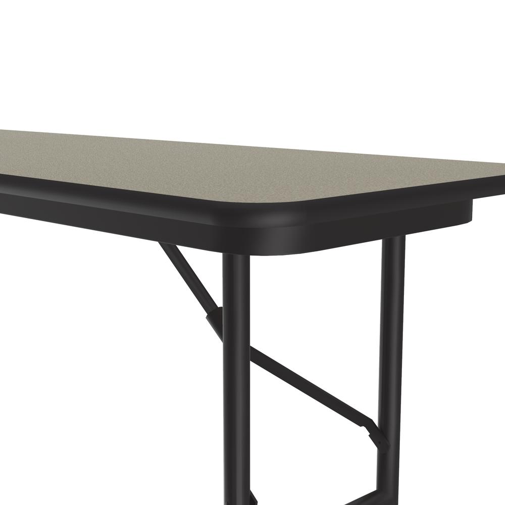 Deluxe High Pressure Top Folding Table, 18x60" RECTANGULAR SAVANNAH SAND BLACK. Picture 2