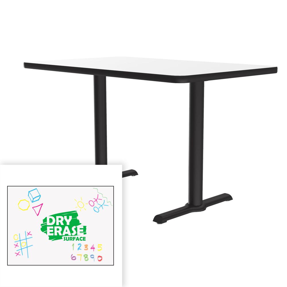 Markerboard-Dry Erase High Pressure Top - Table Height Café and Breakroom Table 30x48 RECTANGULAR, FROSTY WHITE BLACK. Picture 5