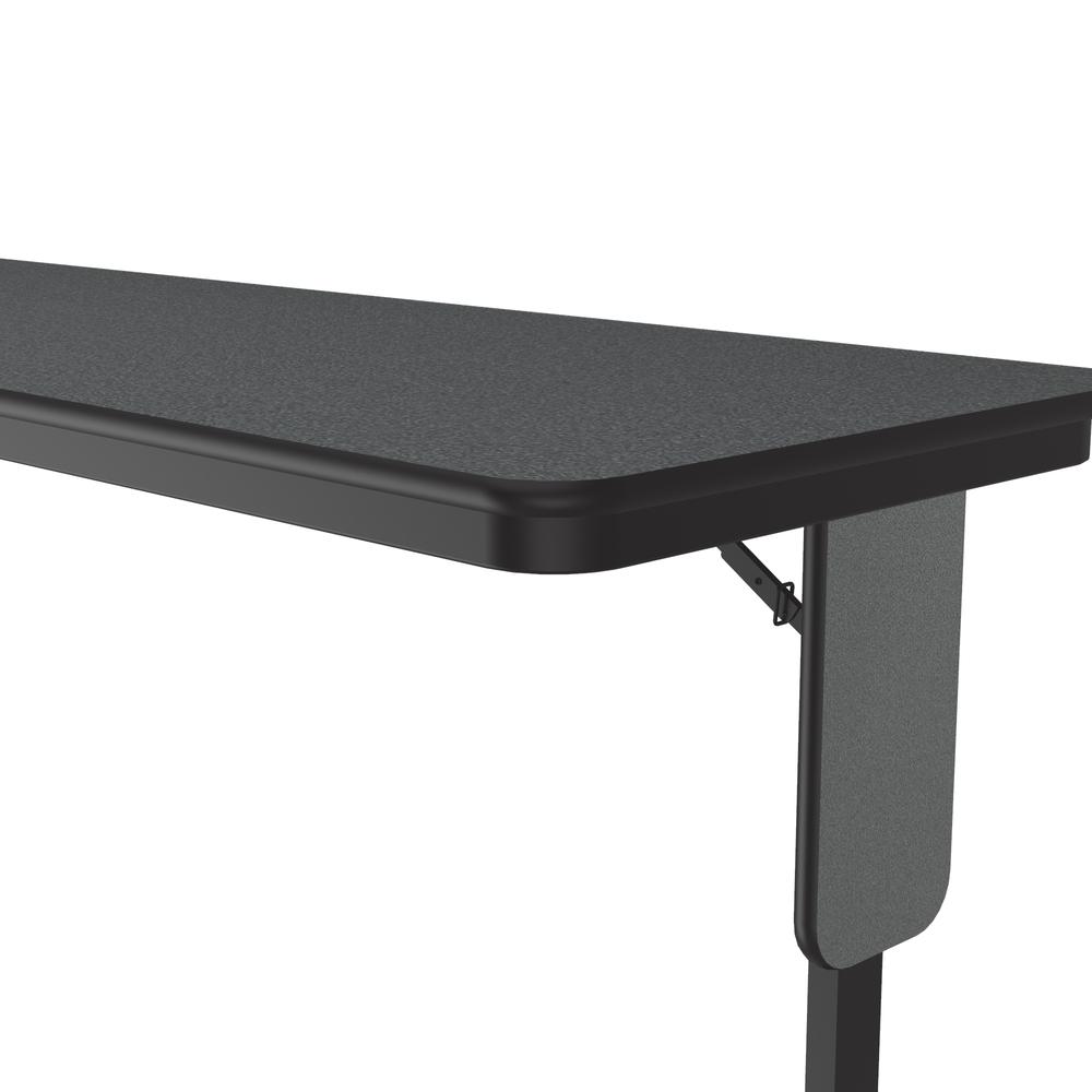 Deluxe High-Pressure Folding Seminar Table with Panel Leg 24x72" RECTANGULAR, MONTANA GRANITE, BLACK. Picture 6