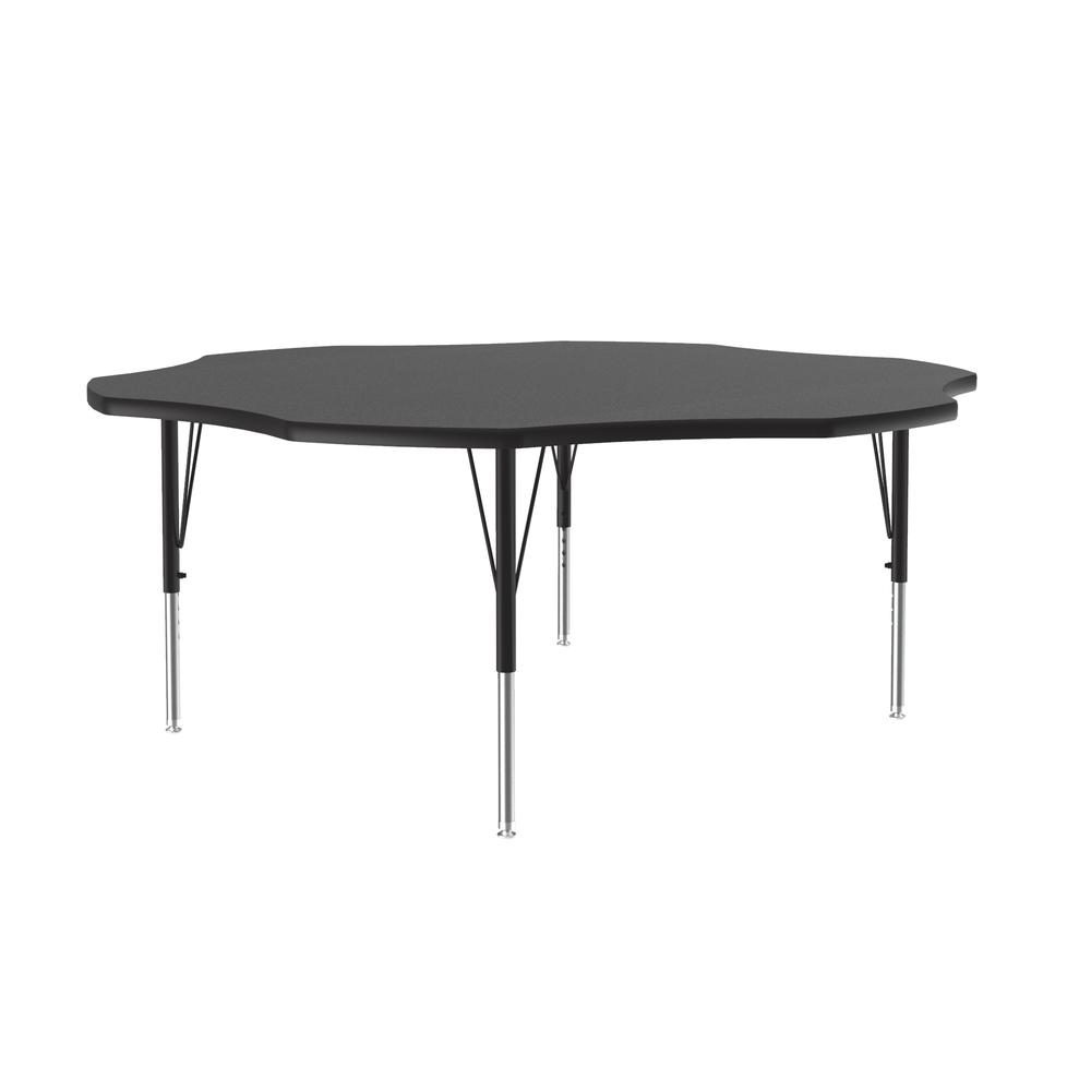 Deluxe High-Pressure Top Activity Tables 60x60", FLOWER, BLACK GRANITE, BLACK/CHROME. Picture 6
