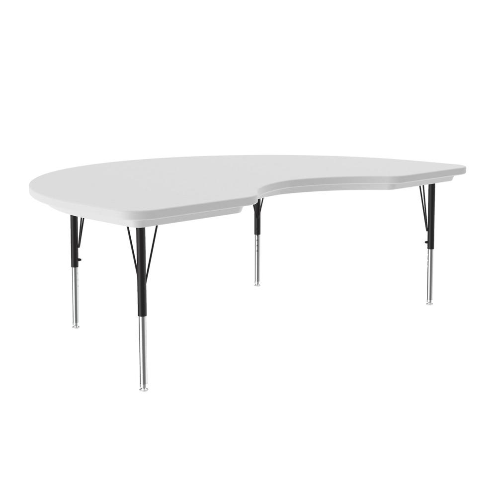 Commercial Blow-Molded Plastic Top Activity Tables 48x72" KIDNEY, GRAY GRANITE BLACK/CHROME. Picture 3