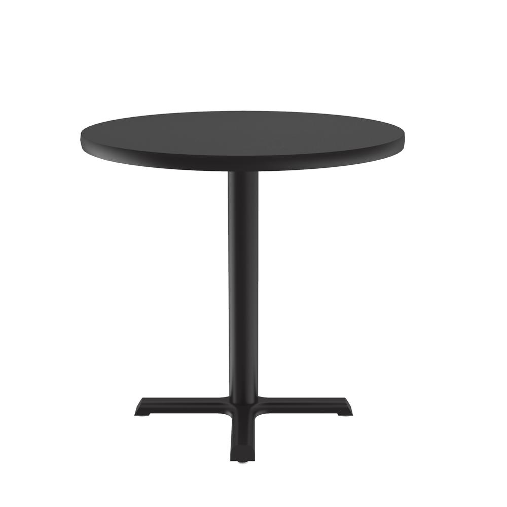 Table Height Deluxe High-Pressure Café and Breakroom Table 30x30" ROUND, BLACK GRANITE, BLACK. Picture 7