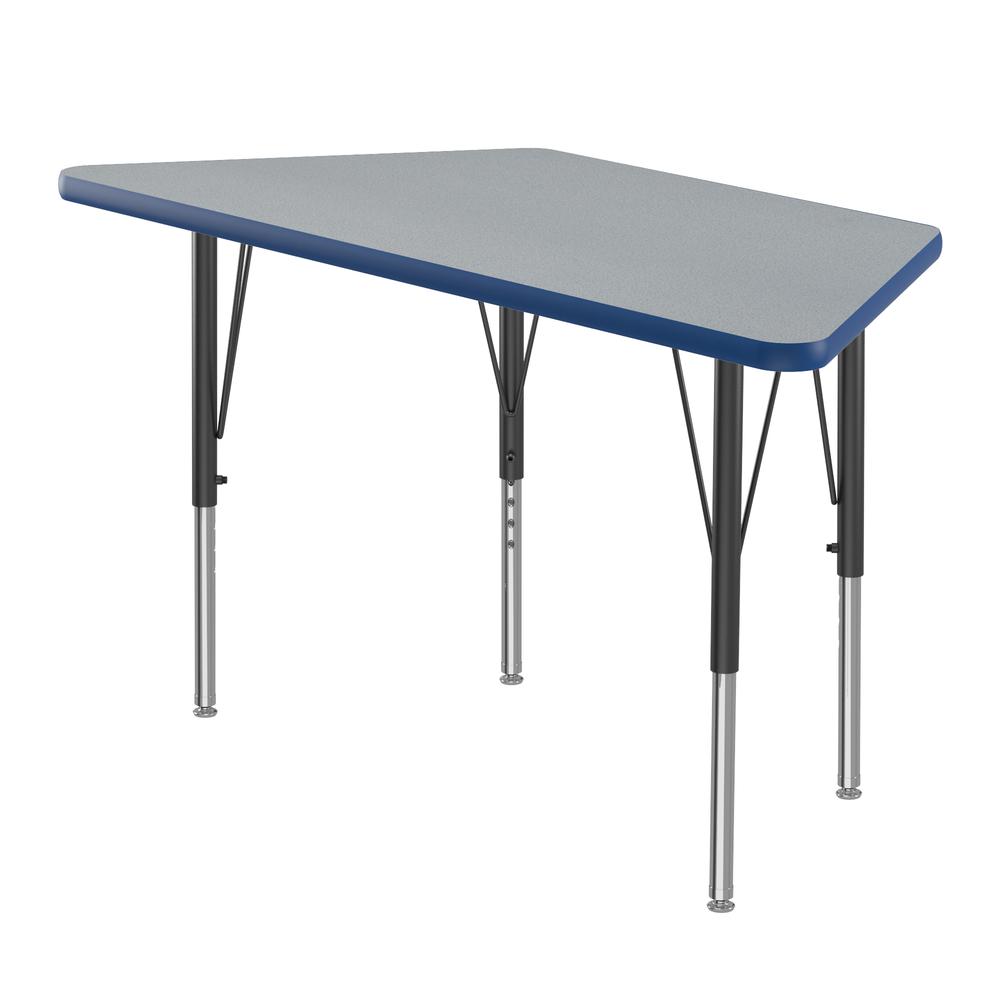 Commercial Laminate Top Activity Tables, 24x48" TRAPEZOID, GRAY GRANITE BLACK. Picture 5
