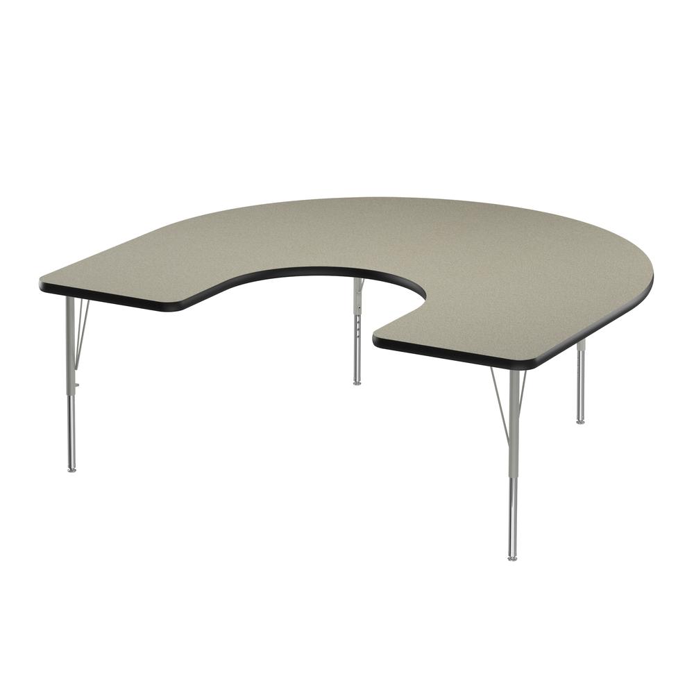 Deluxe High-Pressure Top Activity Tables 60x66", HORSESHOE, SAVANNAH SAND, SILVER MIST. Picture 1
