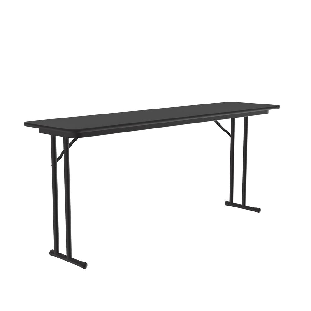 Commercial Laminate Folding Seminar Table with Off-Set Leg 18x60", RECTANGULAR BLACK GRANITE BLACK. Picture 7