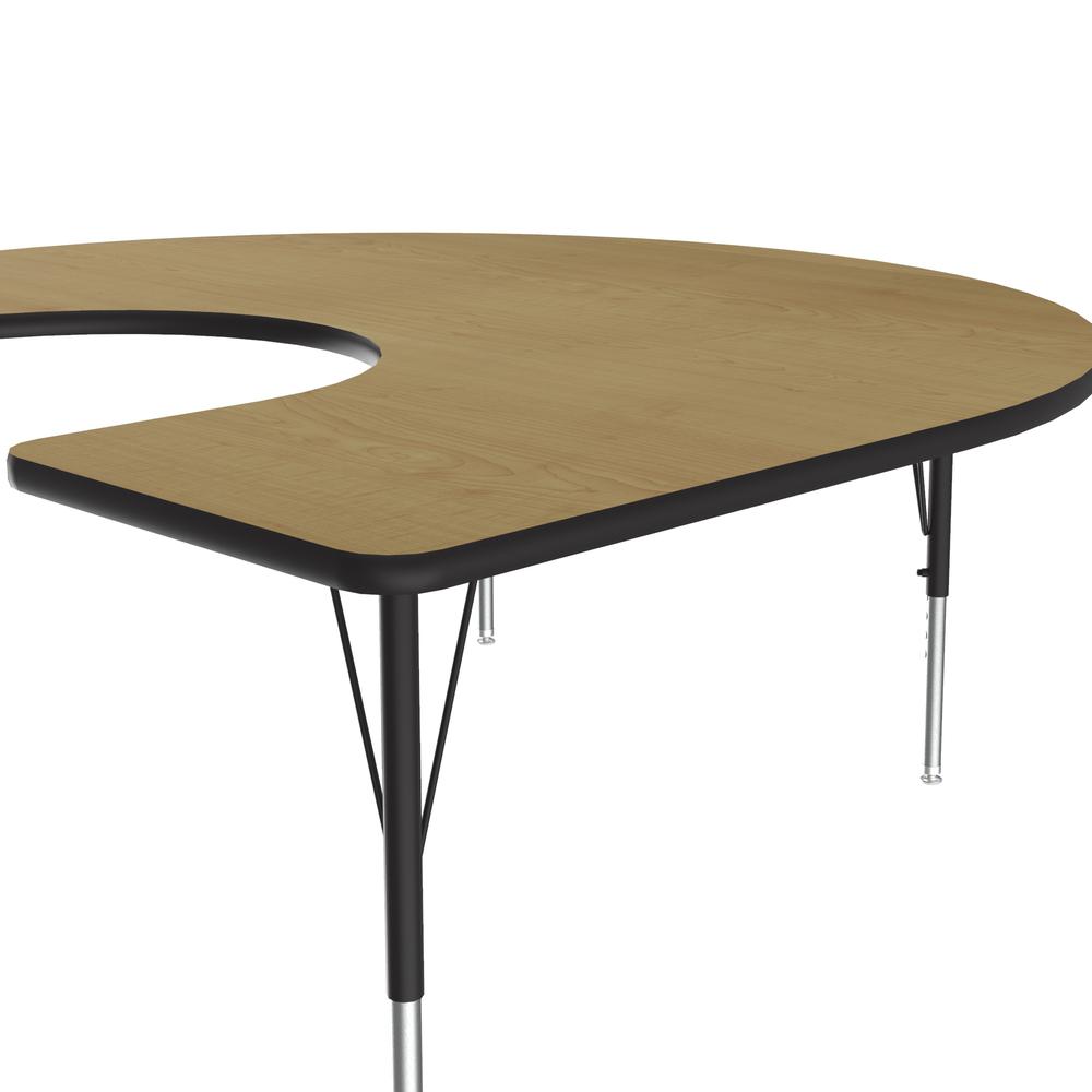 Deluxe High-Pressure Top Activity Tables 60x66" HORSESHOE, FUSION MAPLE BLACK/CHROME. Picture 3