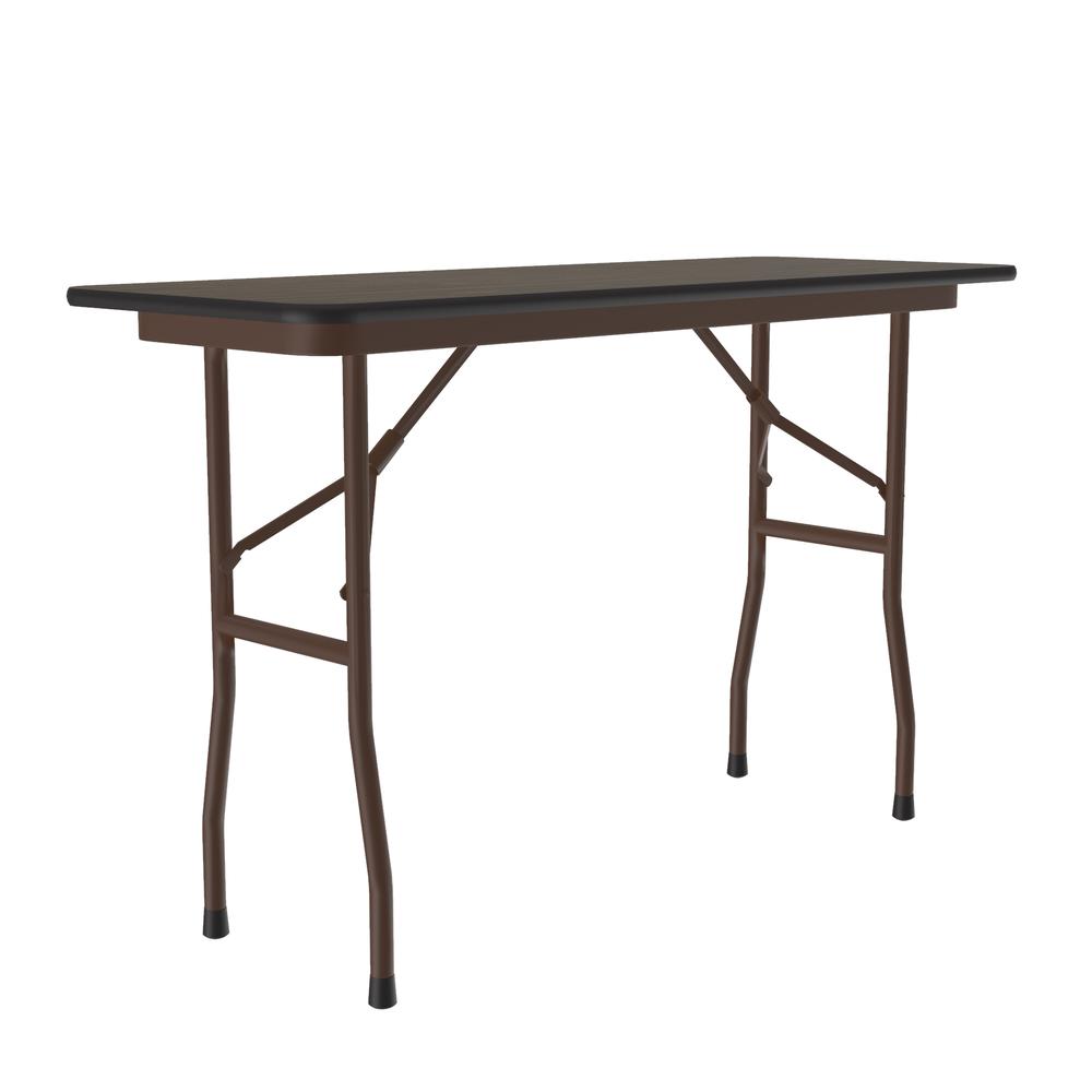 Deluxe High Pressure Top Folding Table, 18x48", RECTANGULAR WALNUT BROWN. Picture 1