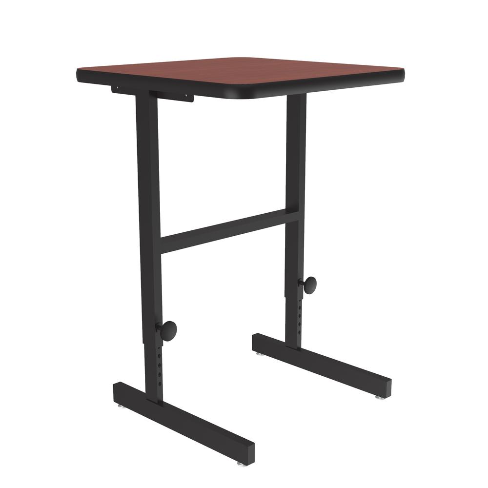 Deluxe High-Pressure Laminate Top Adjustable Standing  Height Work Station 20x24", RECTANGULAR CHERRY, BLACK. Picture 8
